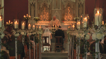 church aisle lanterns